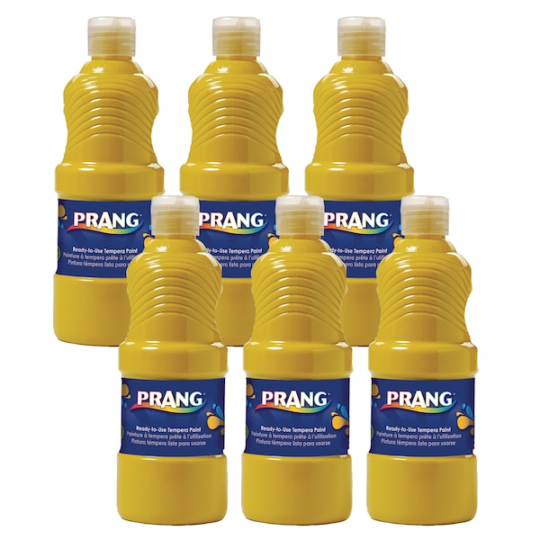 Ready-to-Use Tempera Paint, Yellow, 16 oz, PK6